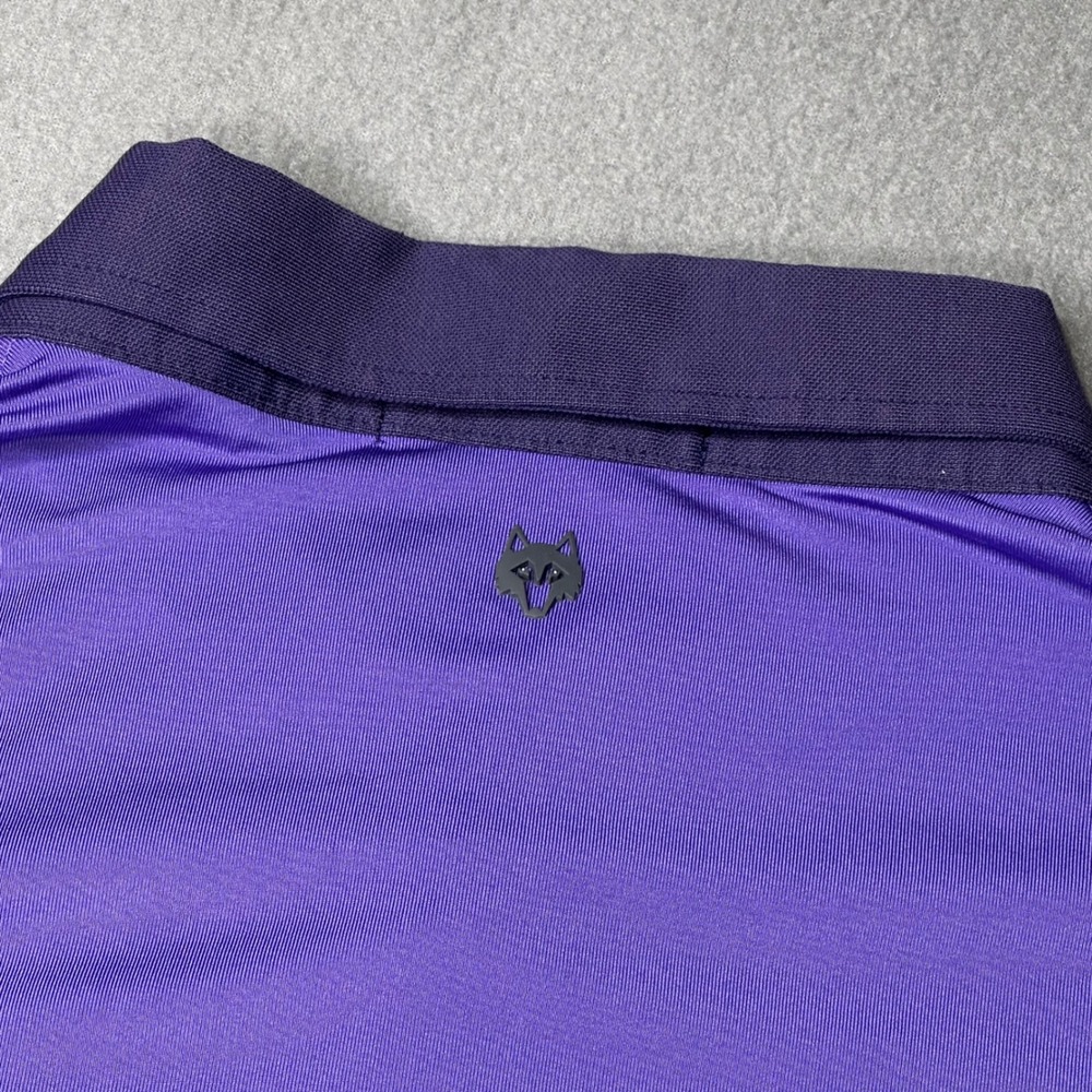 Greyson Polo Shirt Mens XL Purple Short Sleeve Performance Golf Wolf Logo - Picture 7 of 11